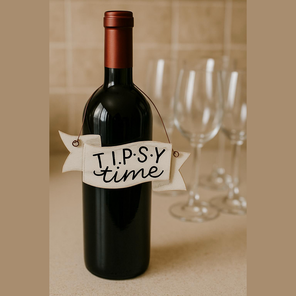 ($2) Happy Hour Bottle Tags - Tipsy Time